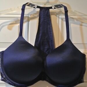 VICTORIAS SECRET NAVY BLUE 38DD T-STRAP VERY SEXY PUSH UP BRA